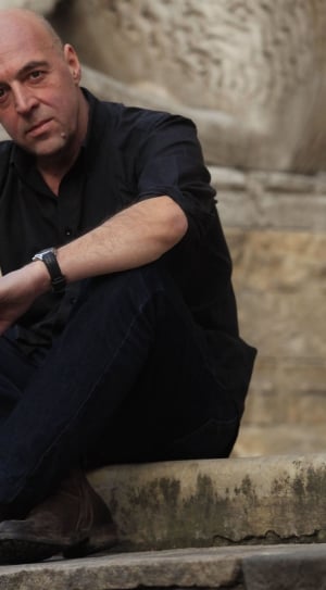 men's black dress shirt and black jeans thumbnail