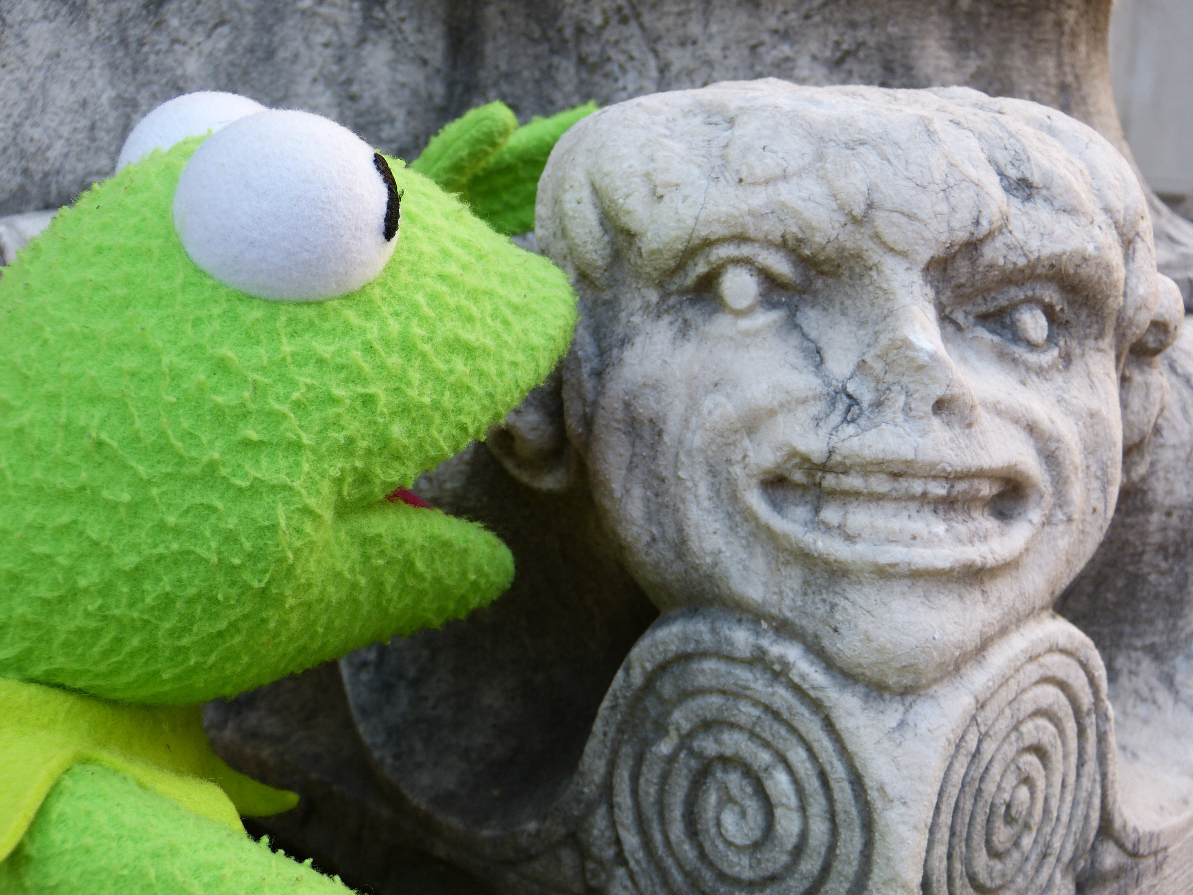 Talk, Stone Figure, Kermit, Fig, Frog, statue, sculpture