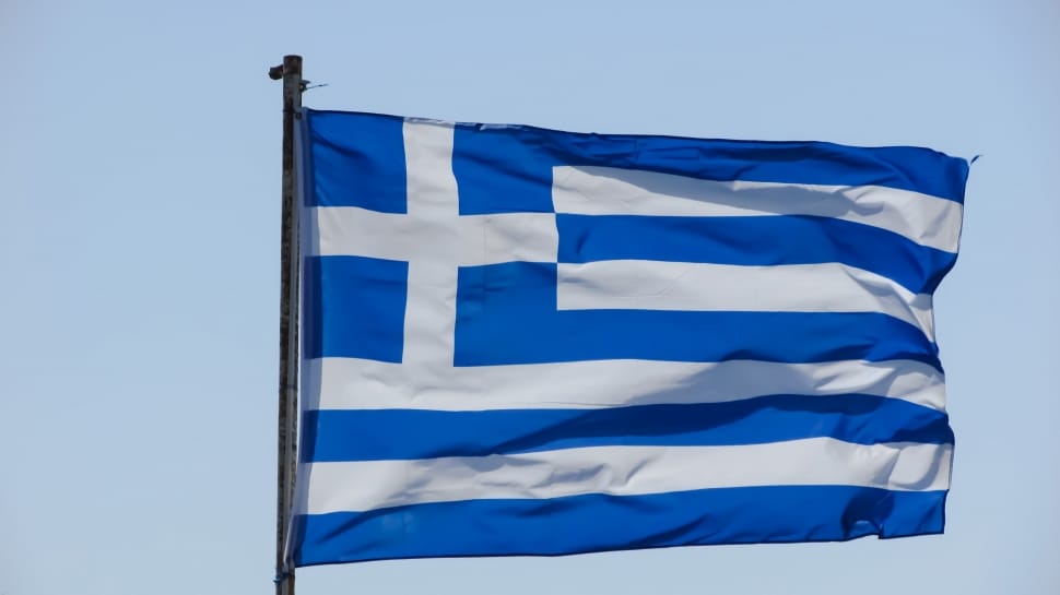 country with blue and white striped flag