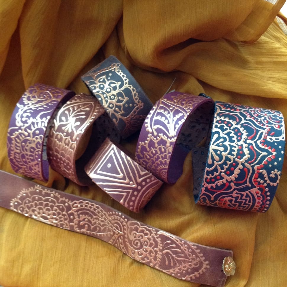 purple and blue floral bracelets preview