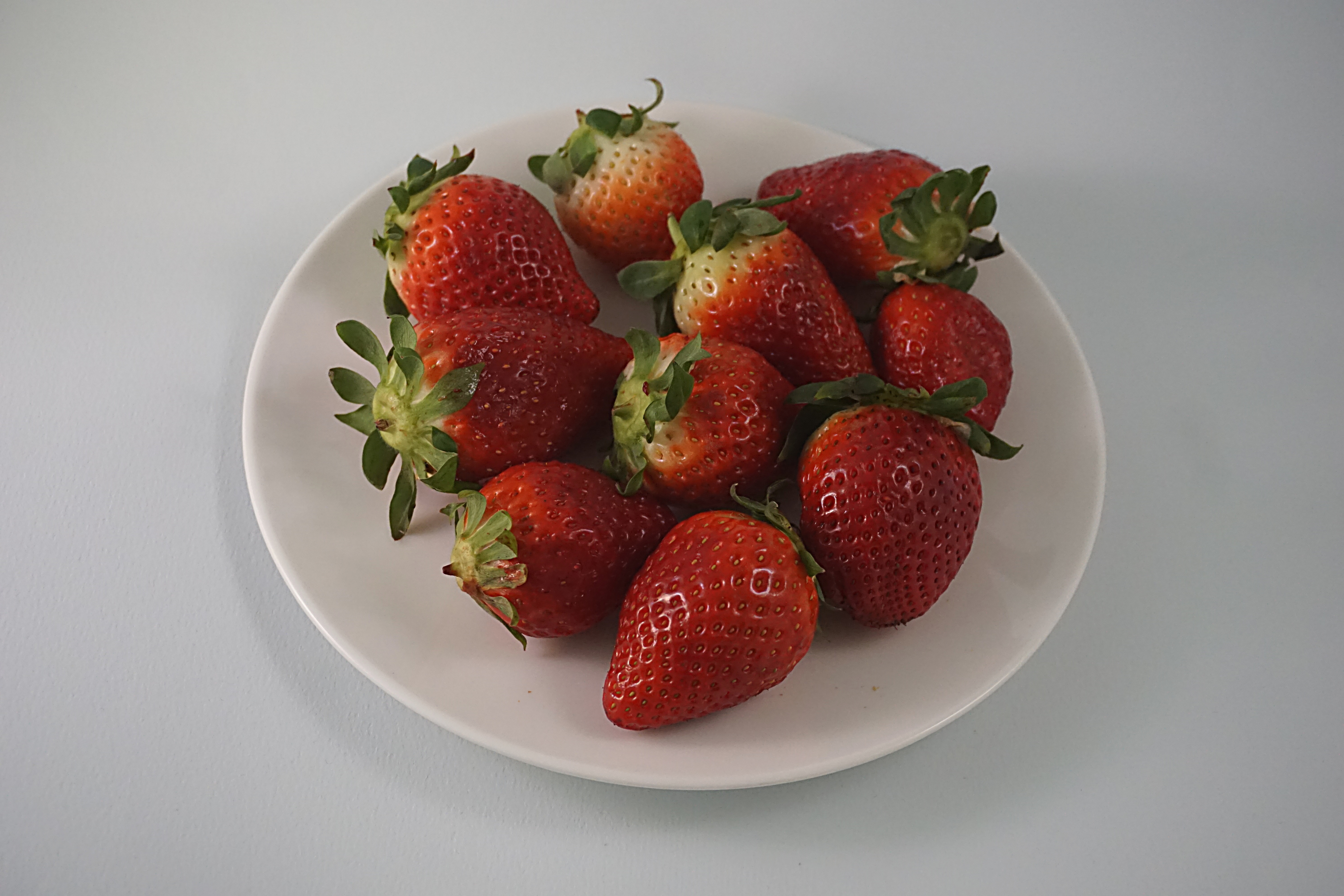 ten red strawberries