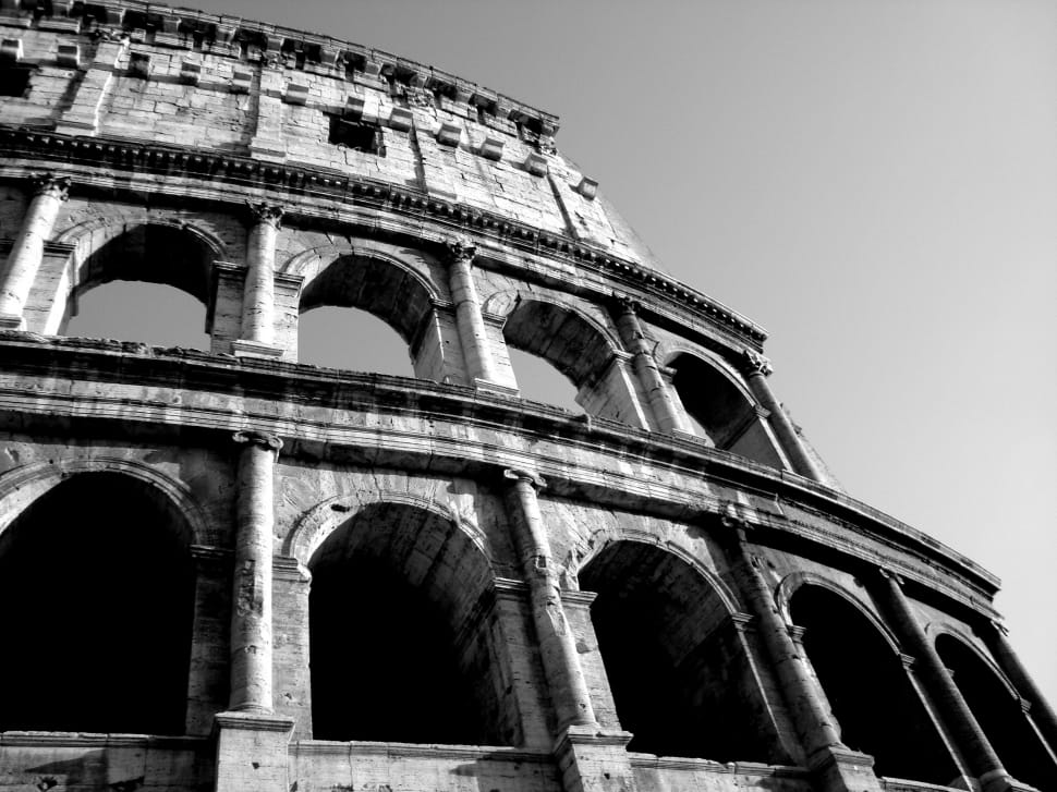 graysacale photo of colosseum preview