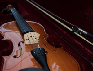 brown violin in case thumbnail