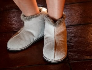 Sheepskin Slippers, Slippers, Footwear, shoe, one person thumbnail
