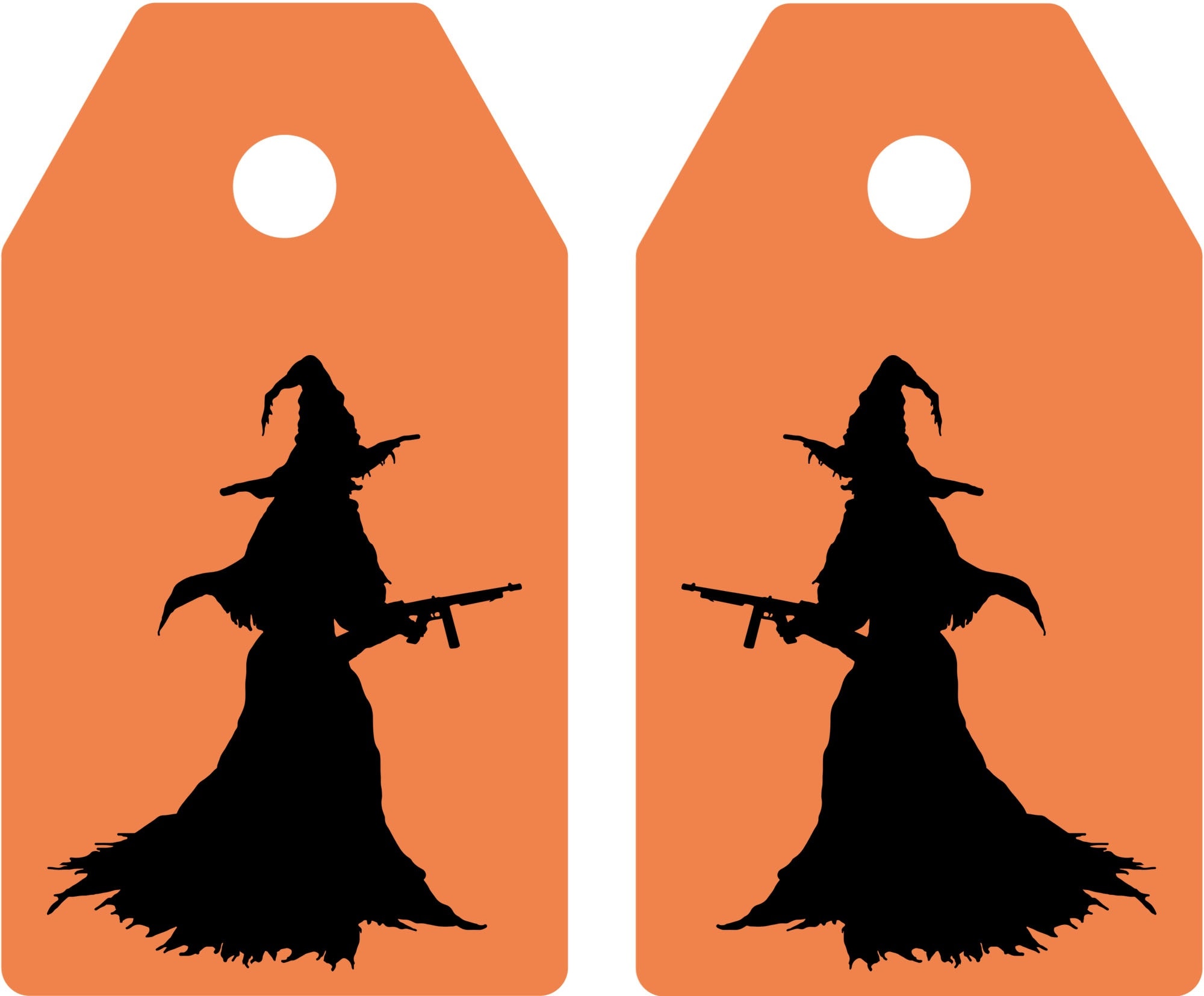 orange and black witch silhouette tahs