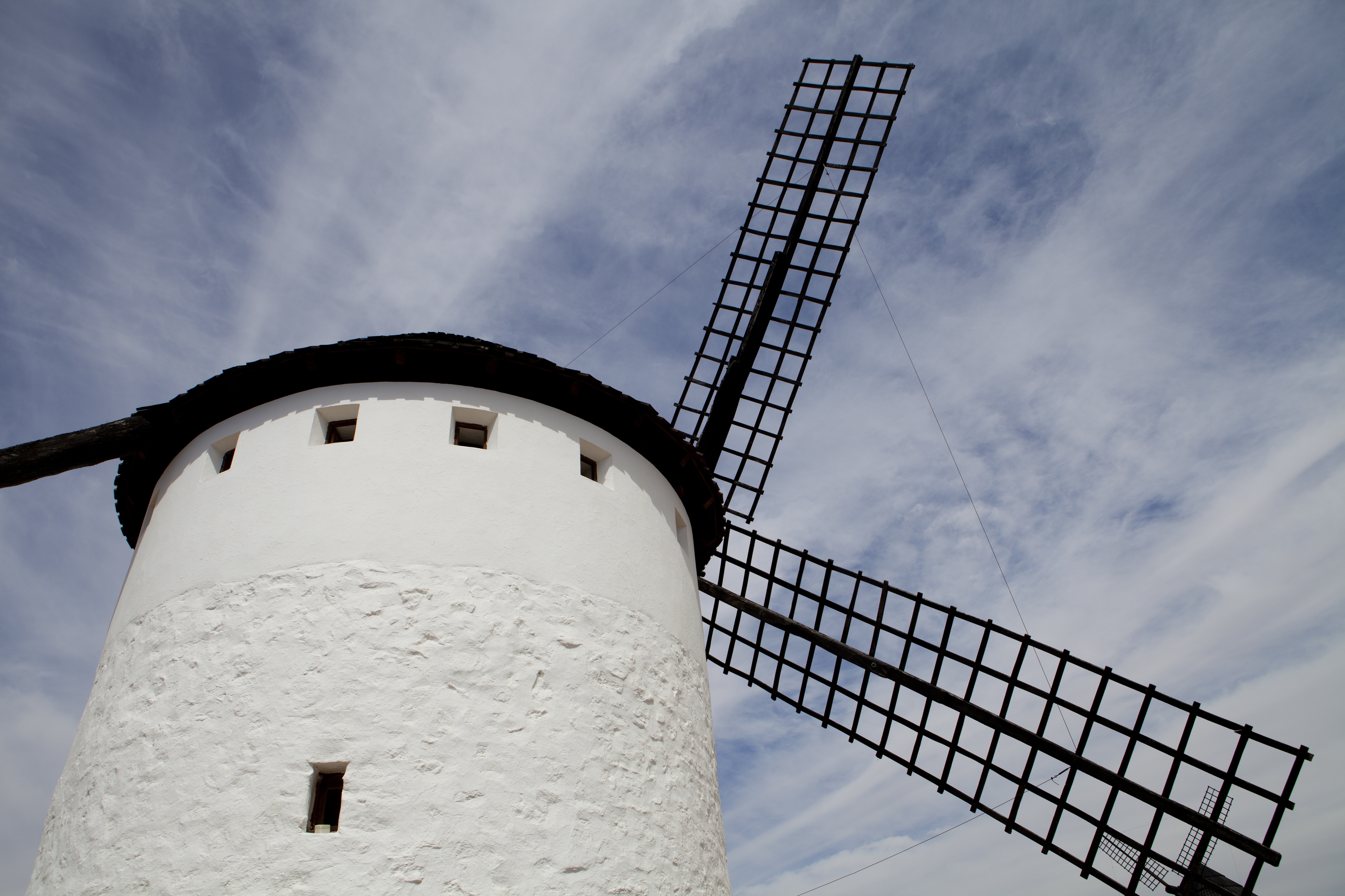 white and black windmill