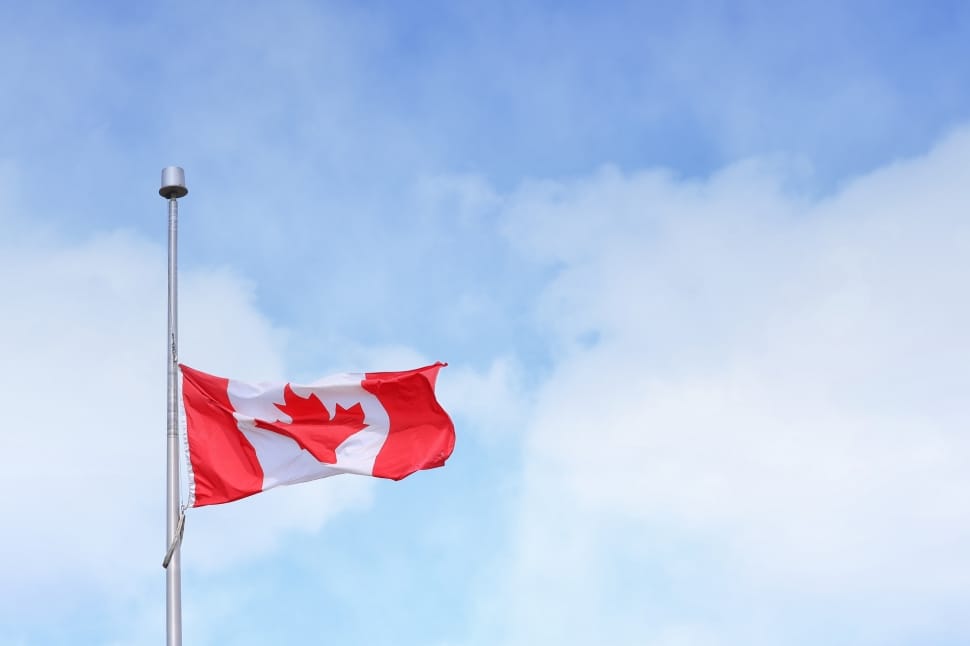 canada flag on pole preview