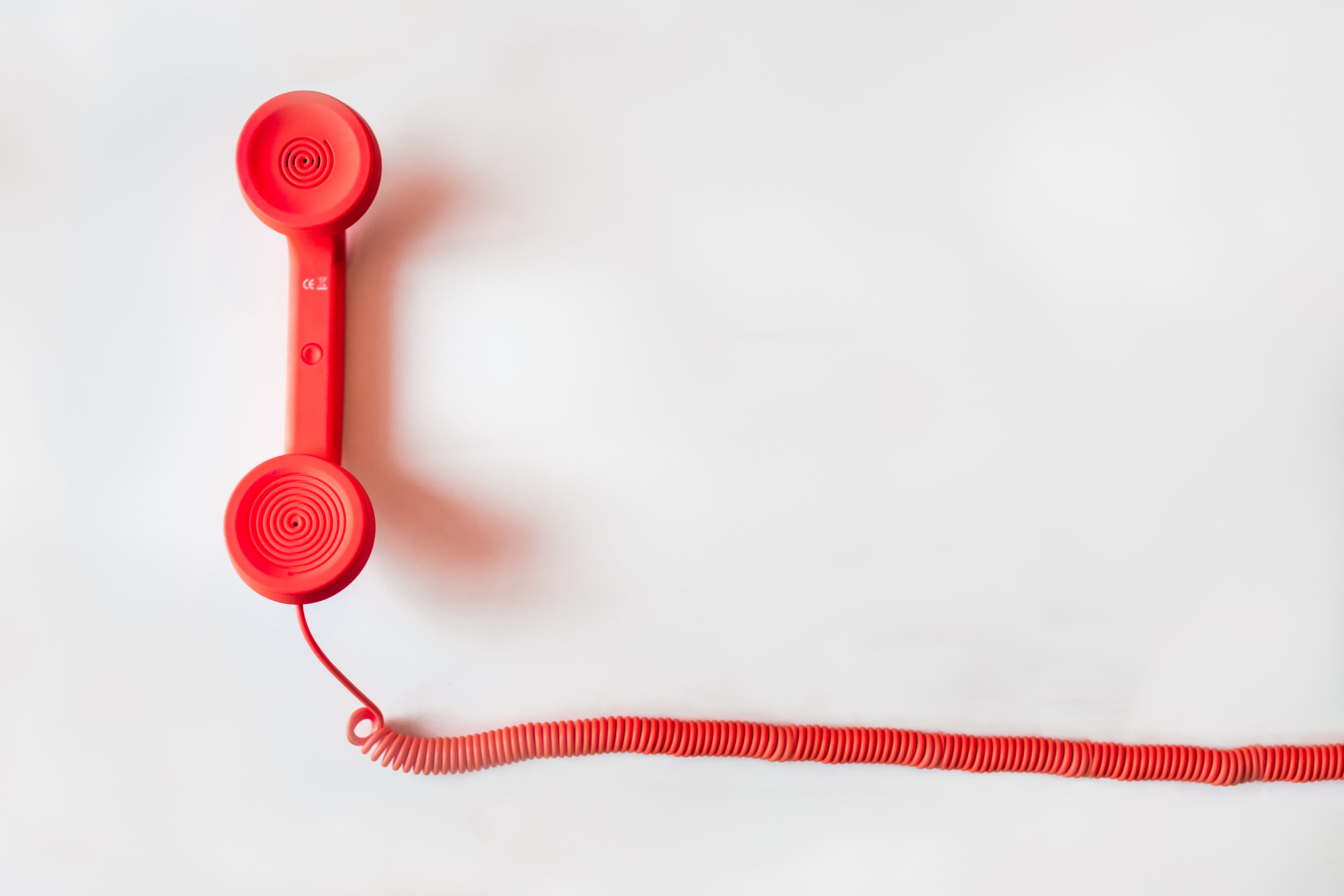 red, telephone, cord, business, red, white background