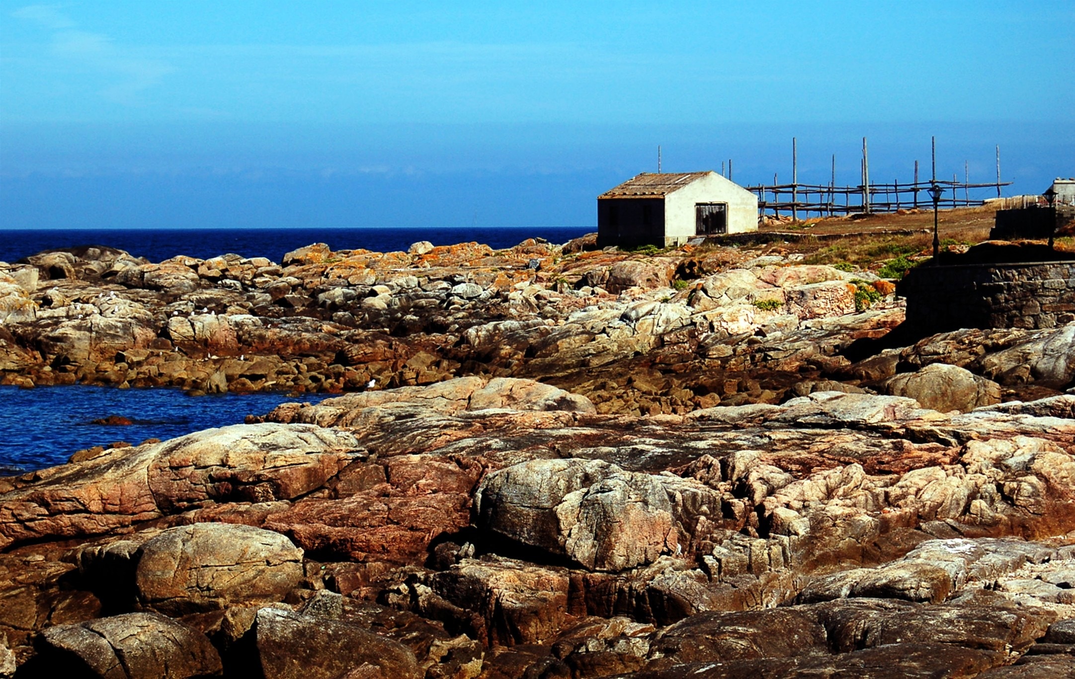 Galicia, Muxia, Rocks, Sea, Cliff, built structure, building exterior
