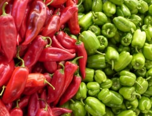 red jalapenos and green bell peppers thumbnail