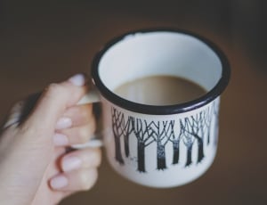white and black tree printed cup thumbnail
