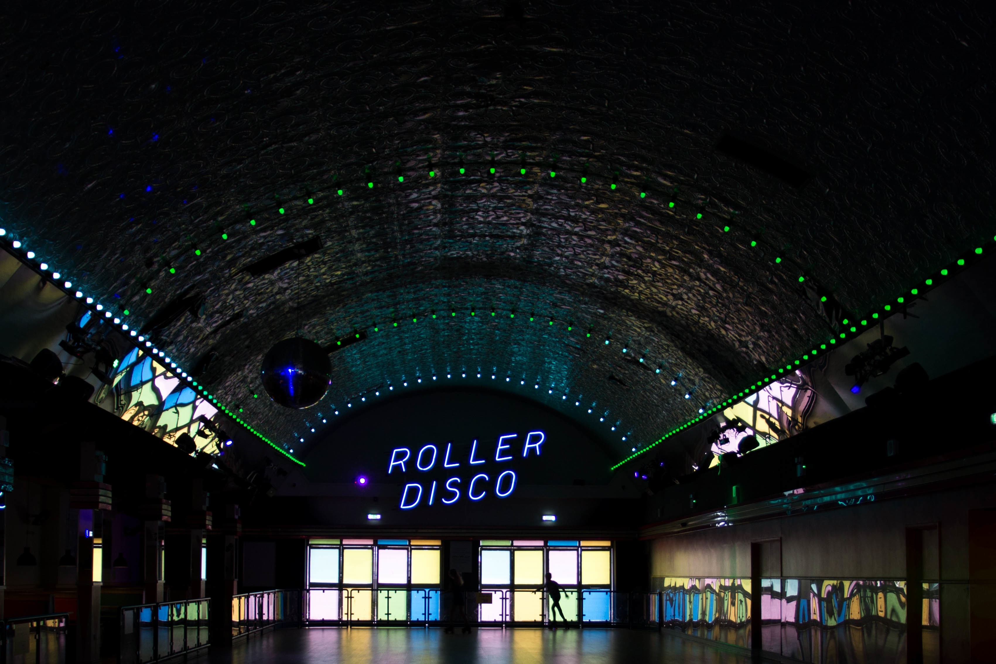 roller disco neon dotted light