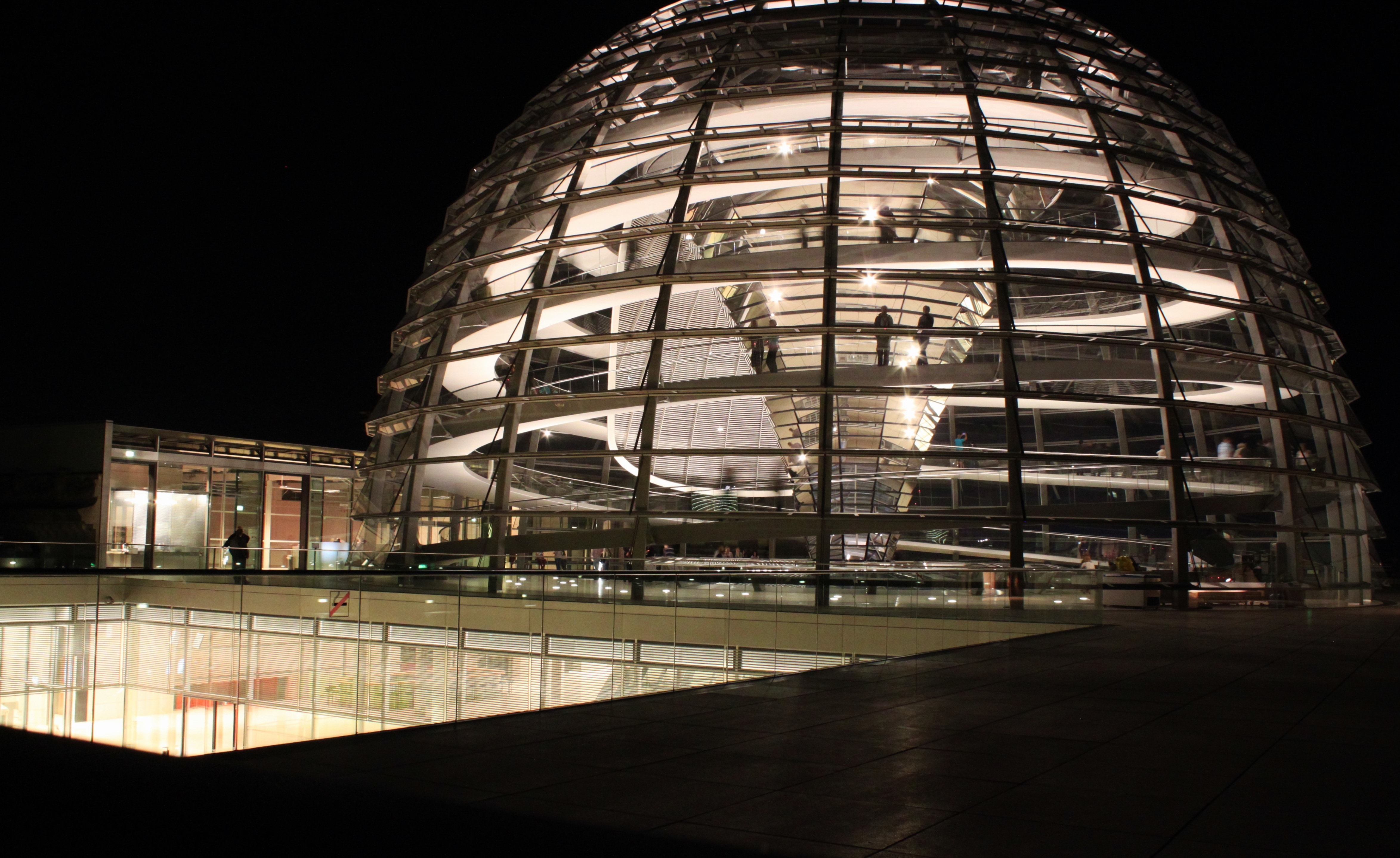 Government, Reichstag, Glass Dome, night, architecture