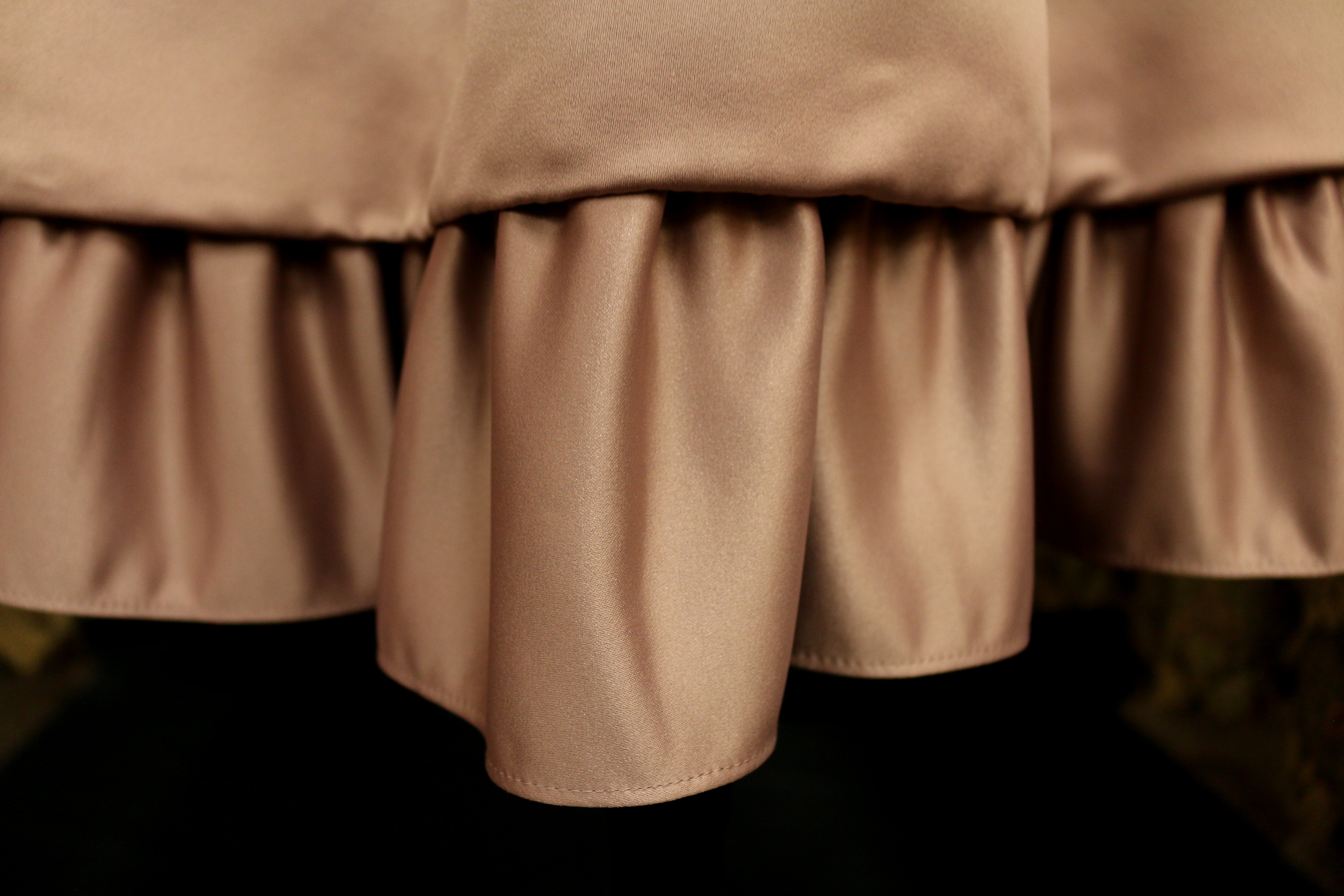 brown pleated textile