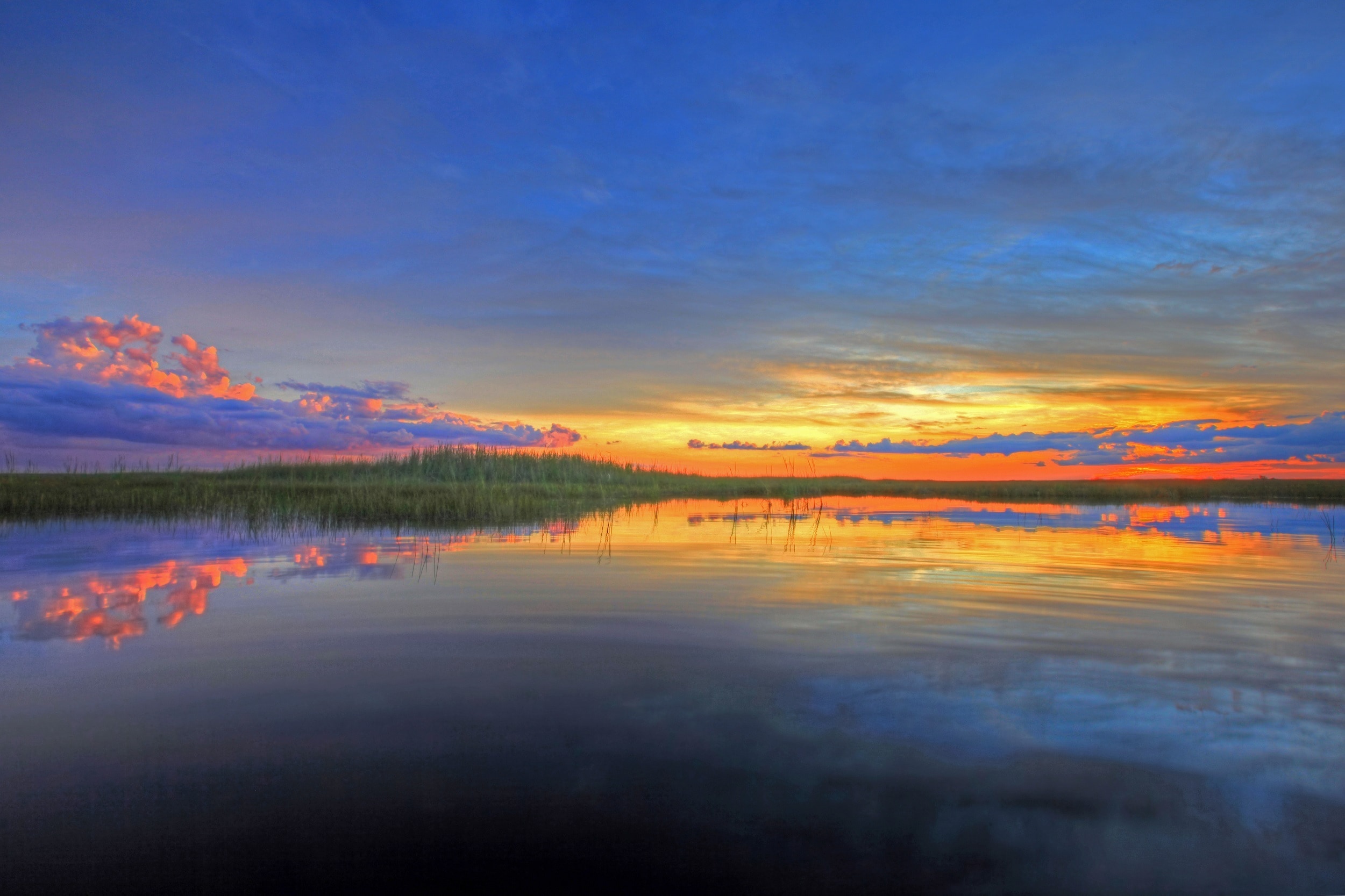 Colorful, Landscape, Sky, Sunset, Water, reflection, sunset