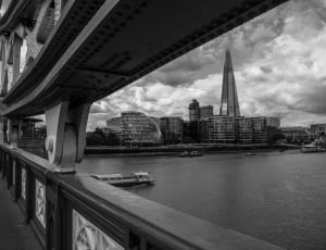 greyscale photography of triangular tower building thumbnail