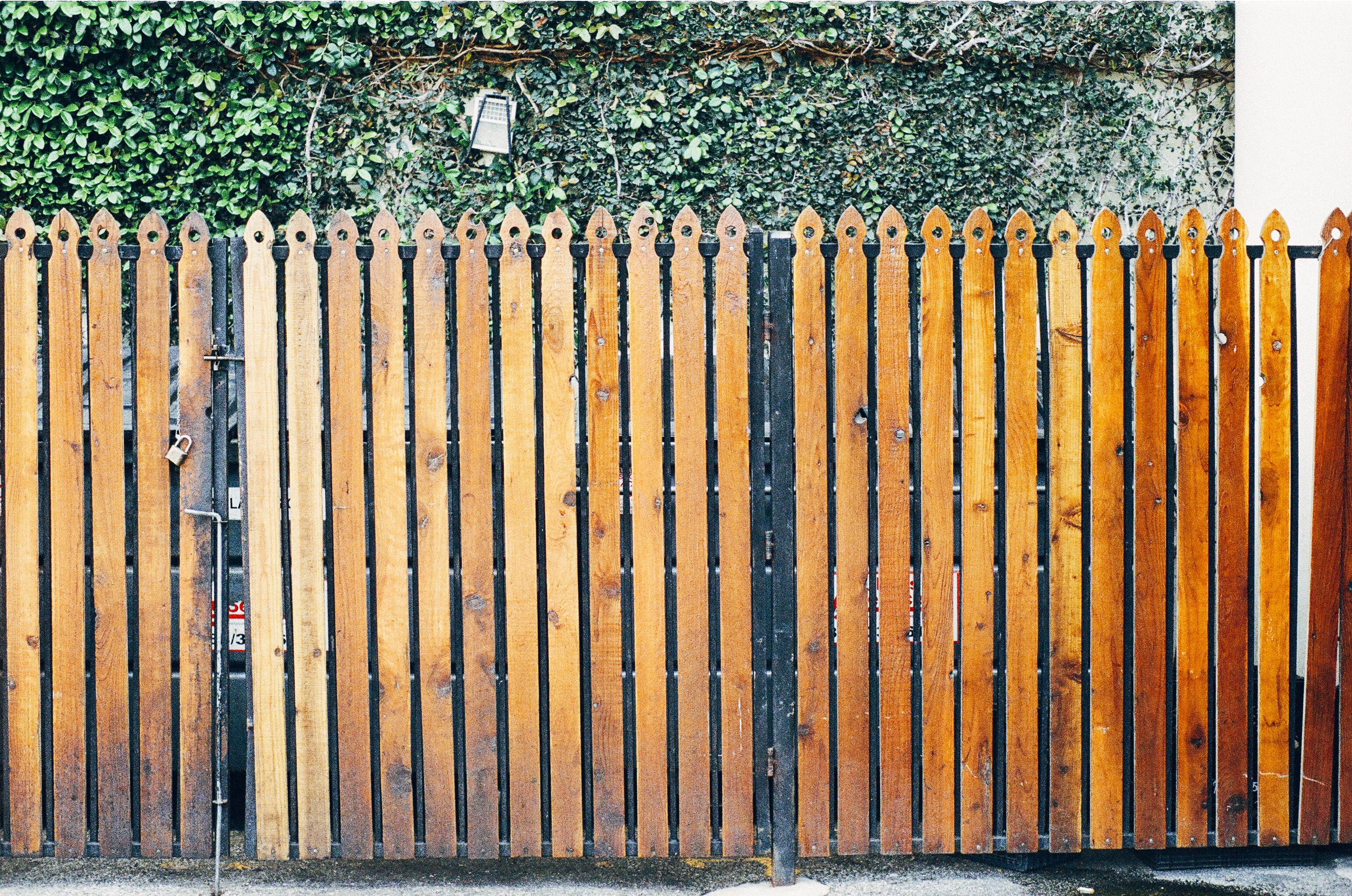 brown wooden gate