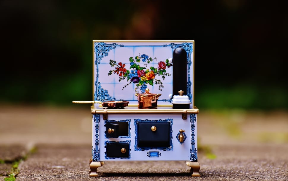 blue red and white floral miniature preview