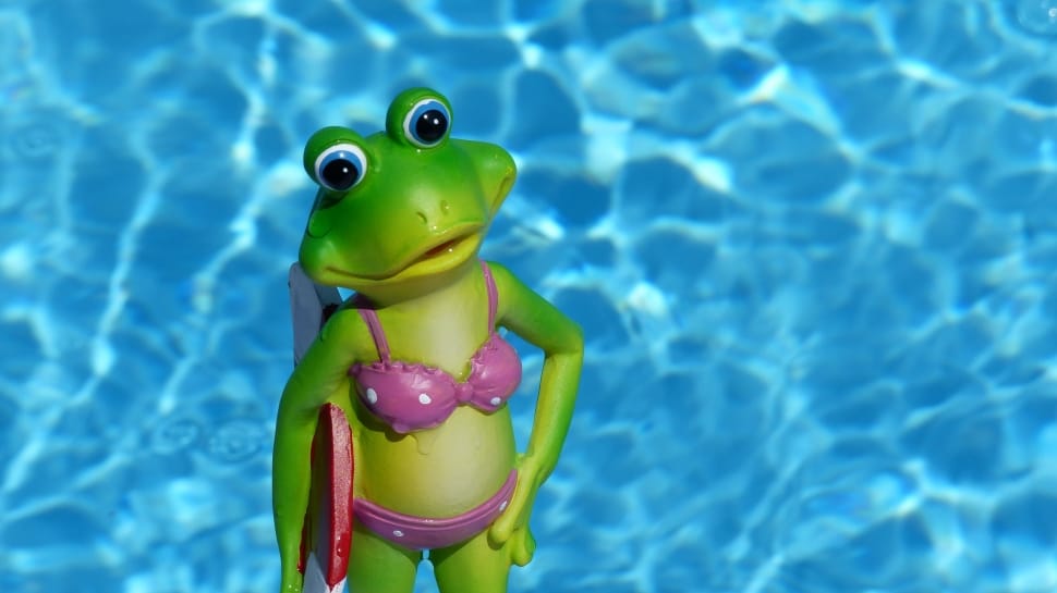 frog in pink bikini set figurine preview