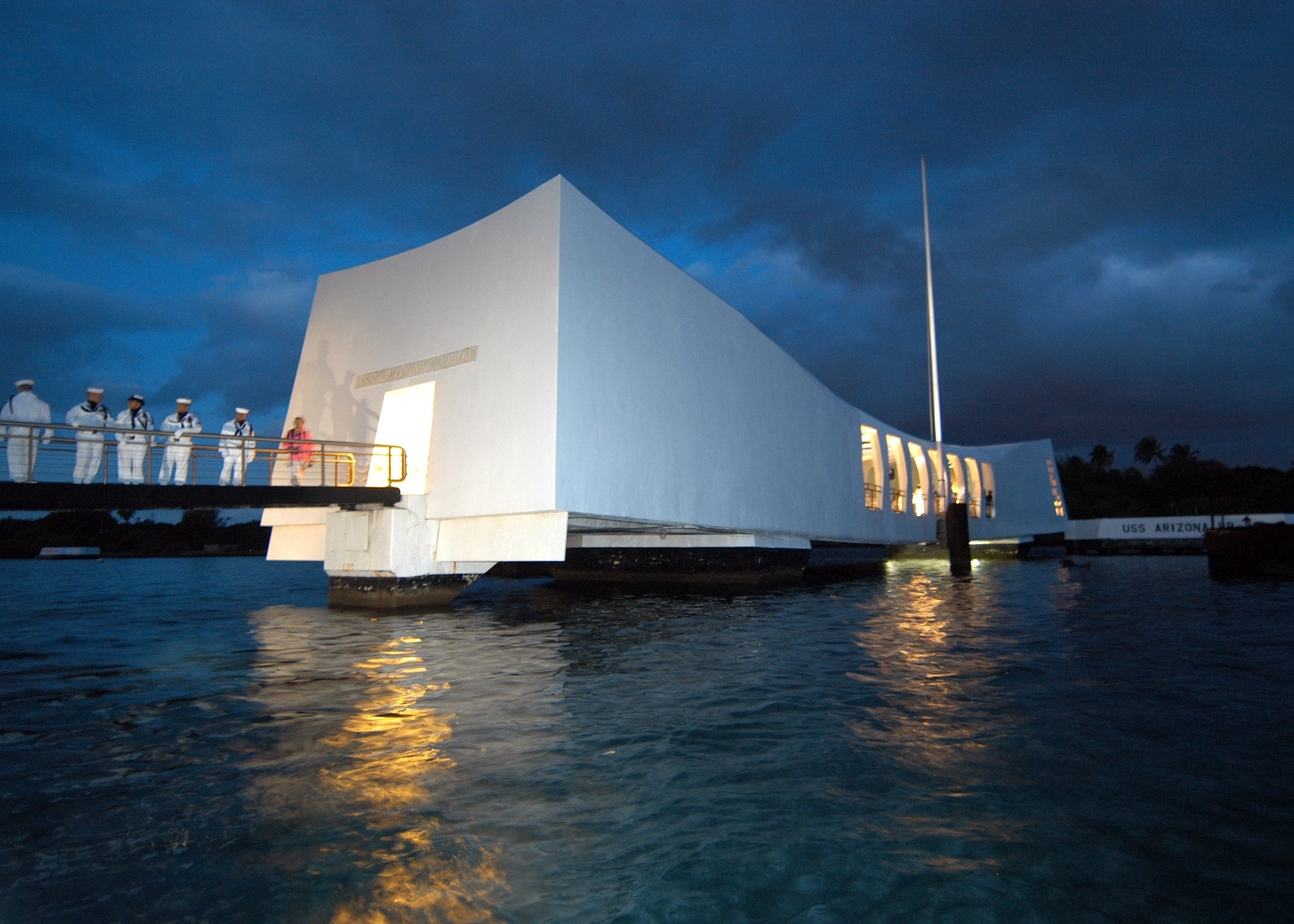 Dusk, Evening, Pearl Harbor, Hawaii, architecture, reflection