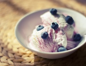 Ice Cream, Bowl, Dessert, Blueberries, food and drink, close-up thumbnail
