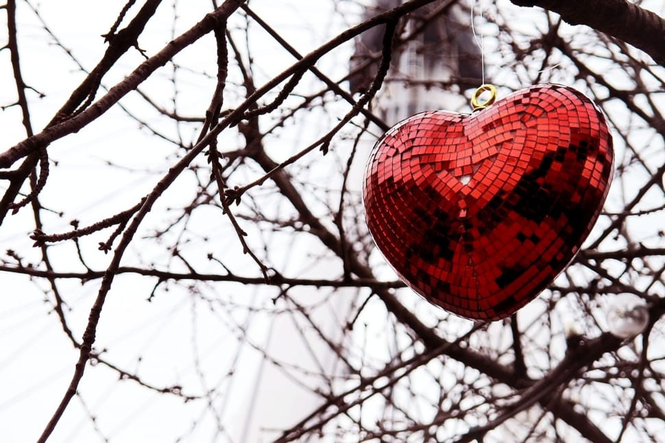red hanging heart decoration preview