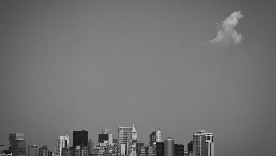 greyscale photo of the cityscape preview