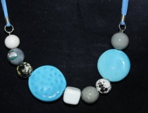 blue and grey beaded necklace thumbnail