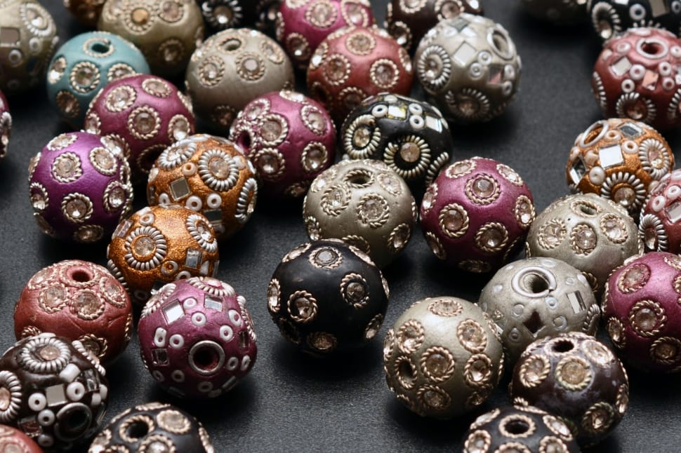 Beads, Jewellery, Jewelry Beads, Glitter, large group of objects, close-up preview