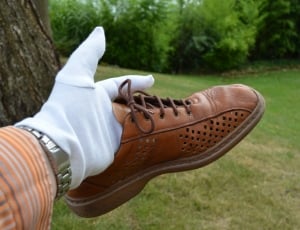brown leather lace up shoes thumbnail