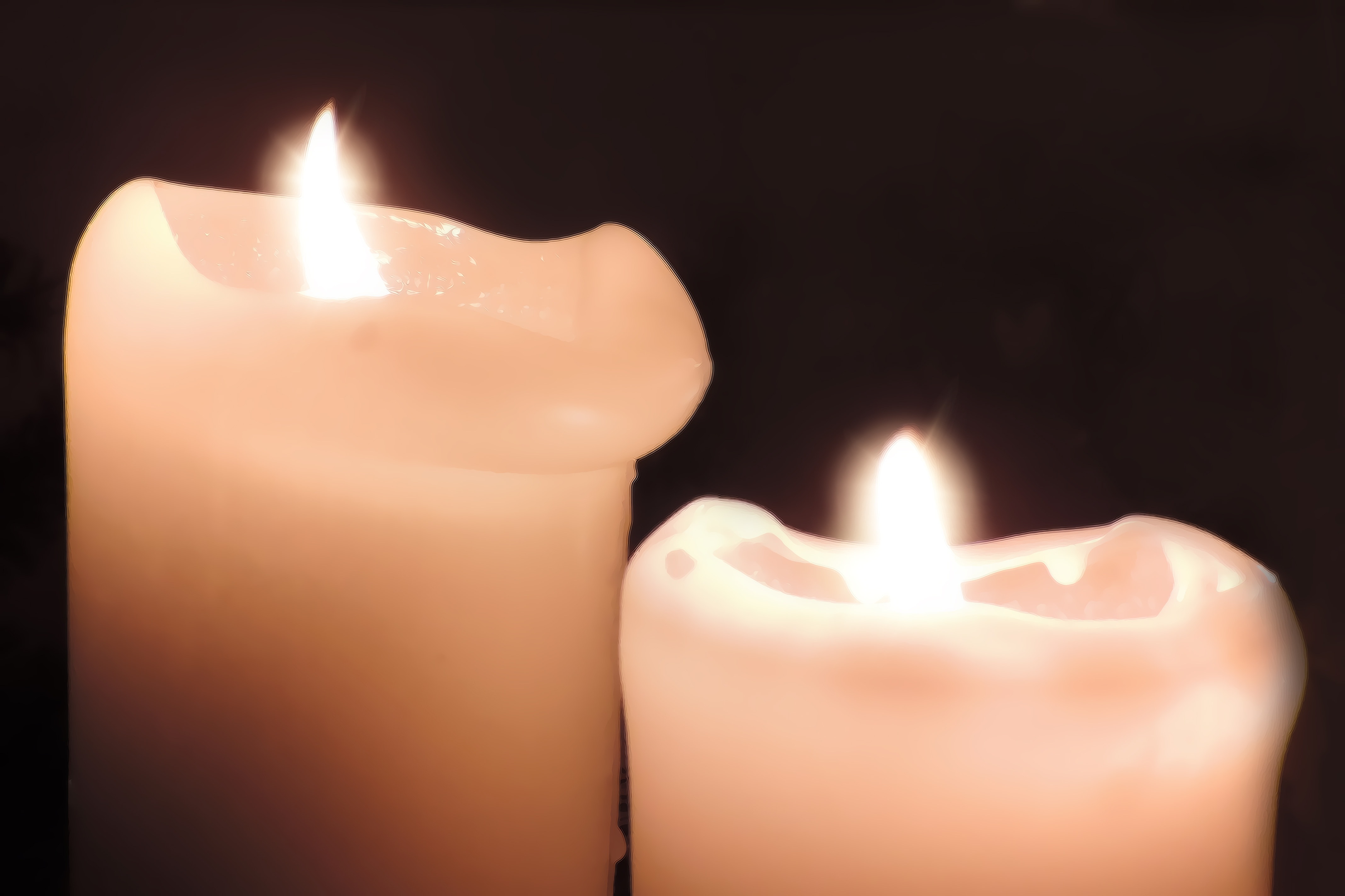 2 pillar candles