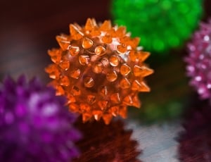macro photography of pink spikey ball toy thumbnail