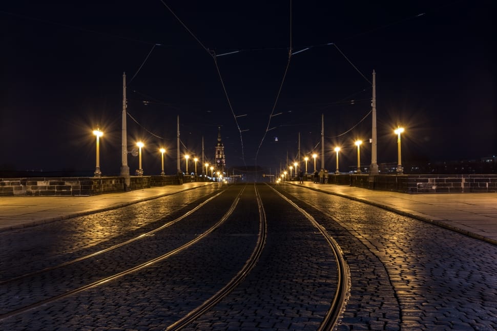 lowlight, dark, night, light, night, railroad track preview