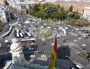Madrid, Spain, Traffic, Road, Capital, high angle view, aerial view thumbnail