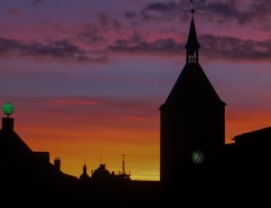 silhouette of cathedral during nightfall thumbnail