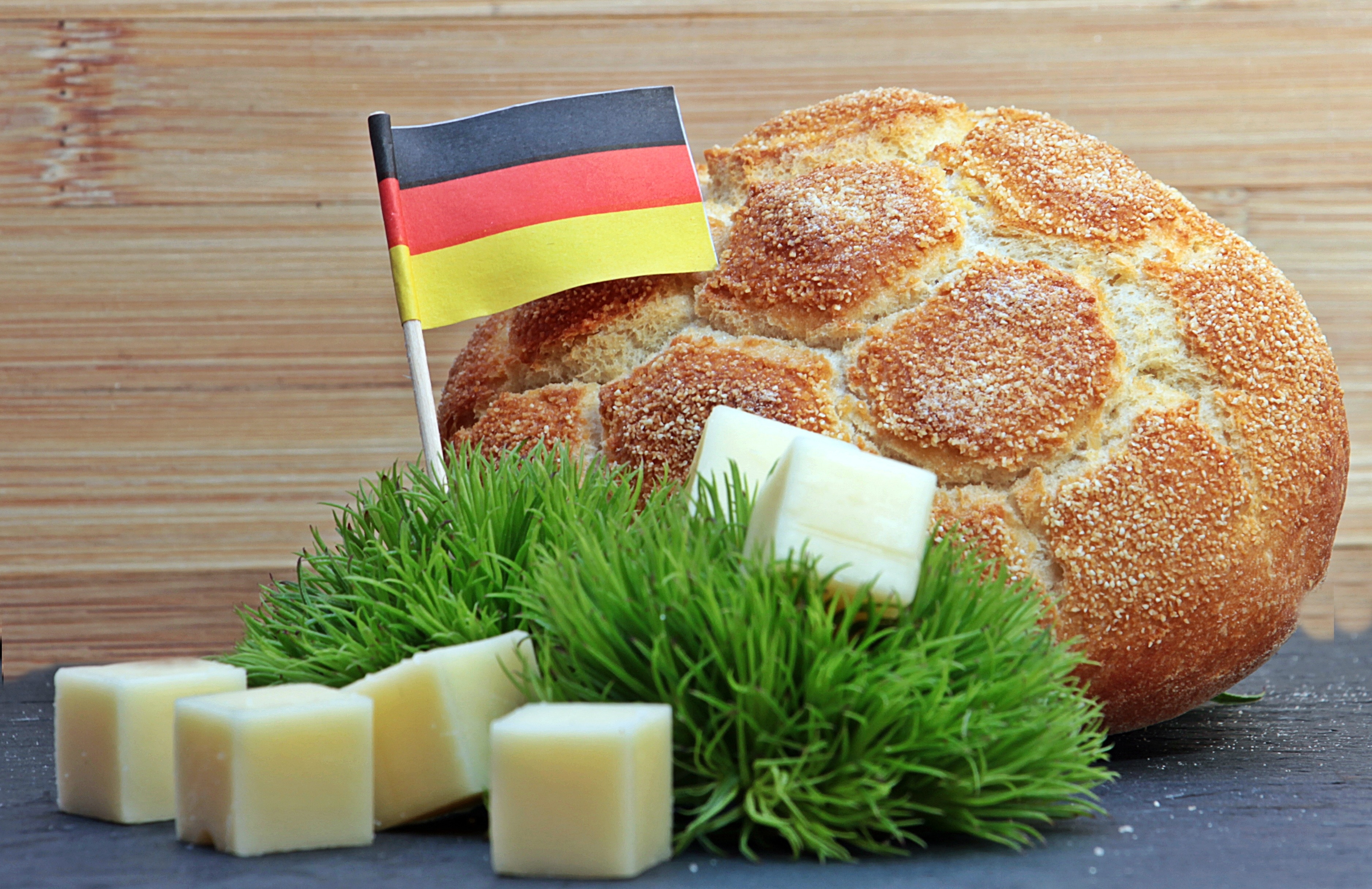 bread pie and german miniature flag