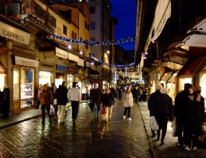 Florence, Italy, Gold Bridge, walking, night thumbnail