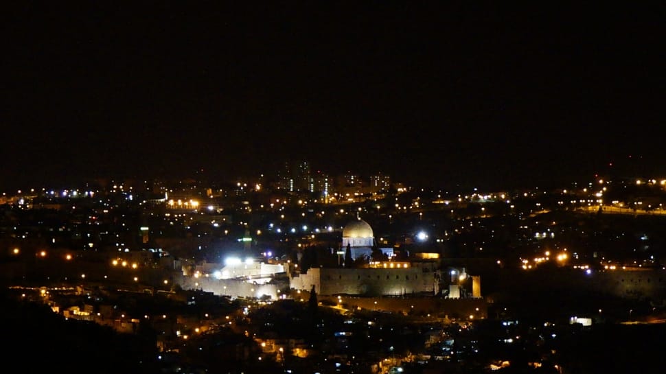Israel, Jerusalem, Night, Cathedral, night, illuminated preview