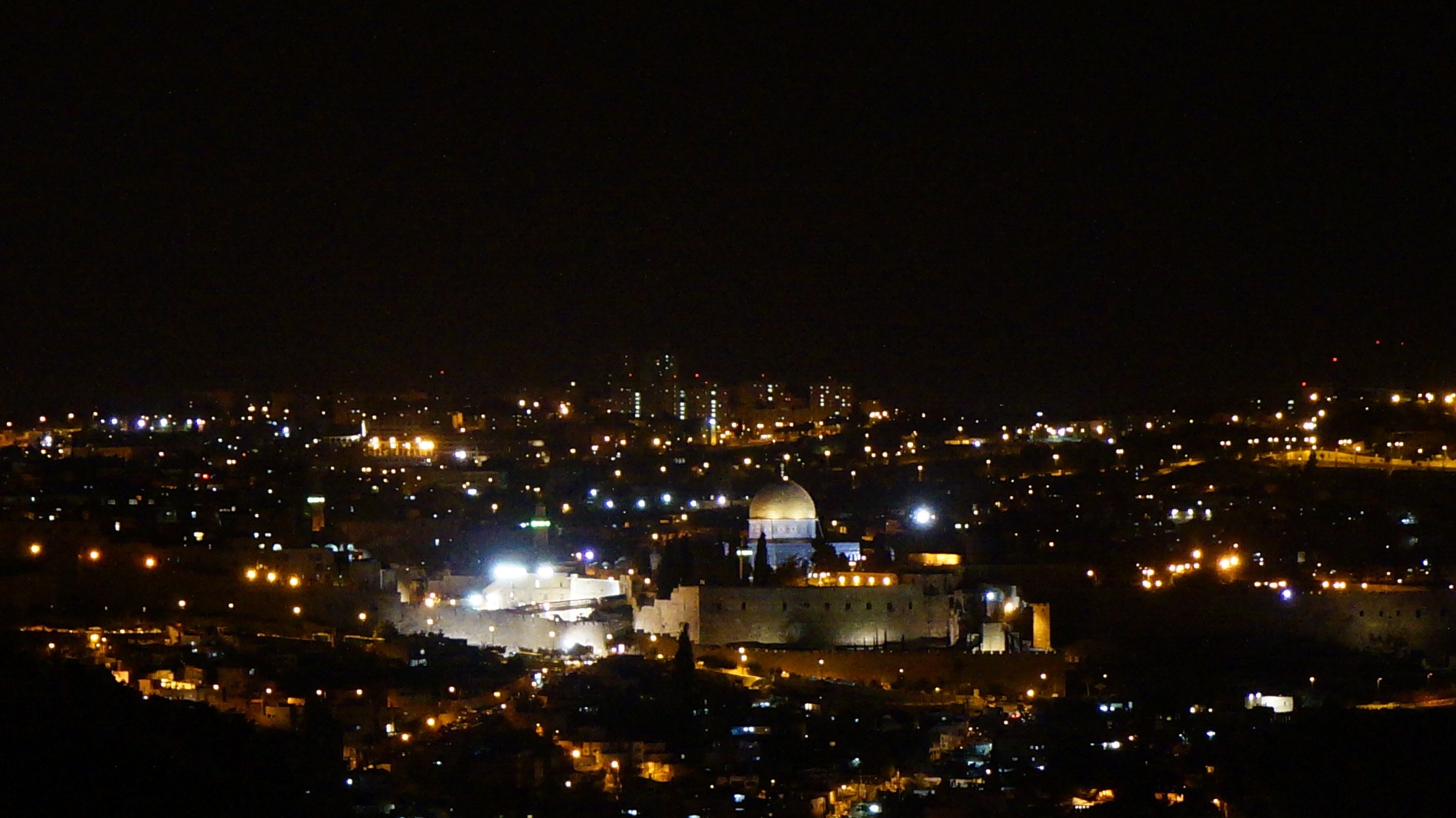 Israel, Jerusalem, Night, Cathedral, night, illuminated