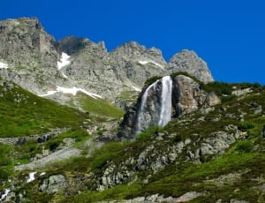 Waterfall, Snow Melt, Alpine, Mountains, rock - object, waterfall thumbnail