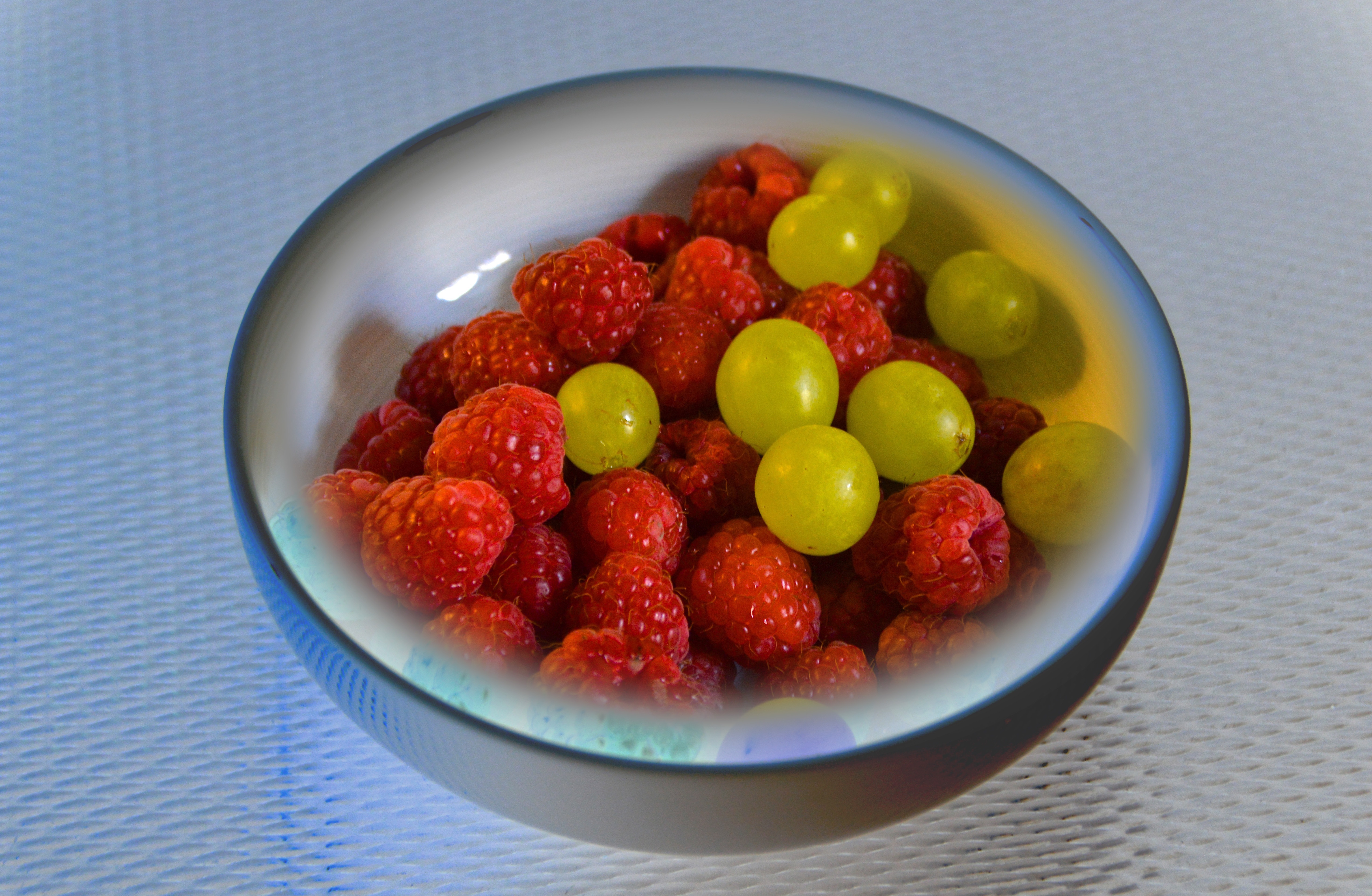 raspberry and green grapes