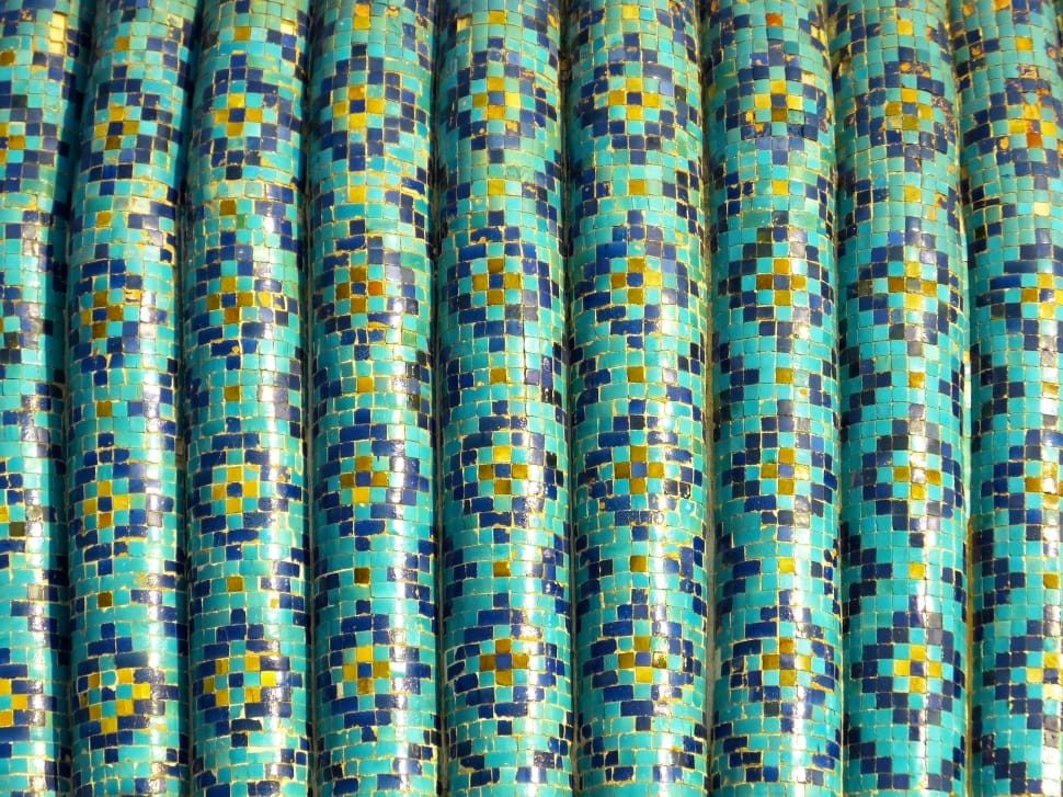 green blue and yellow textile preview