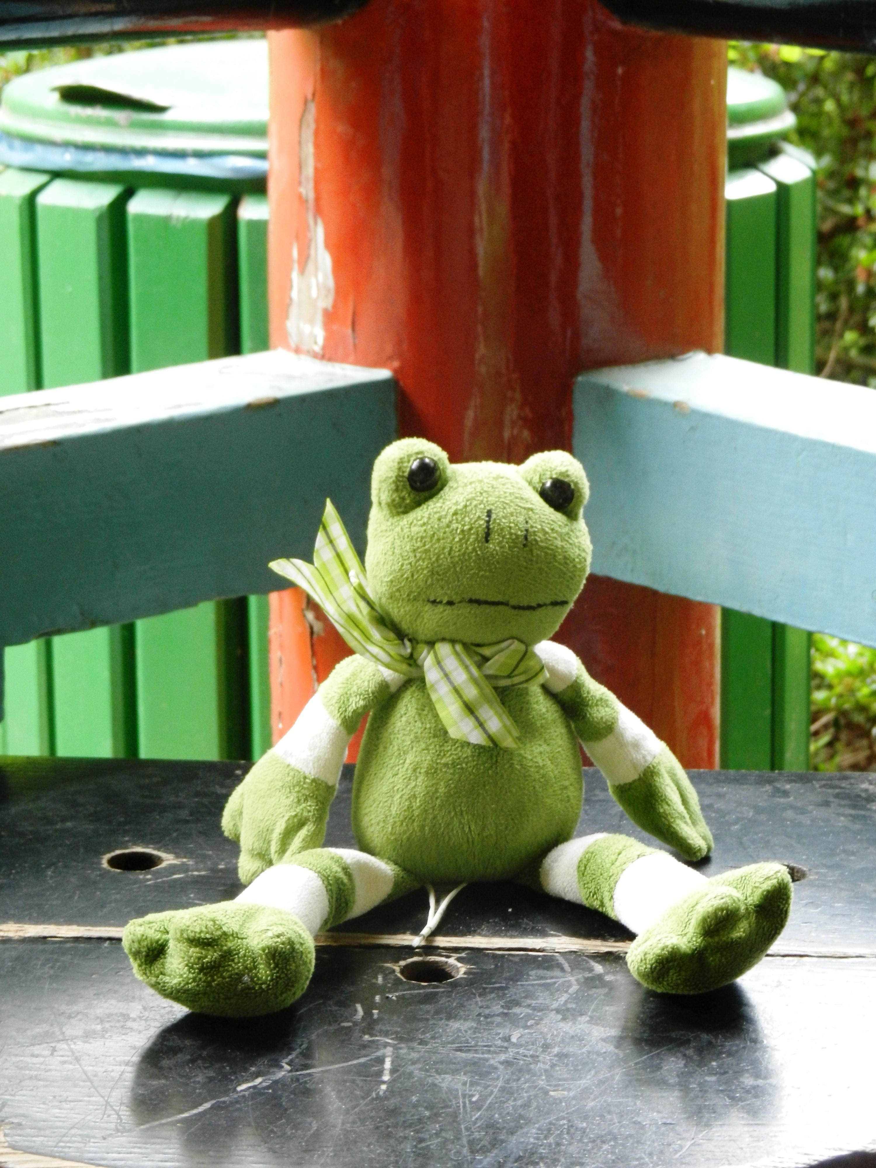 green frog plush toy
