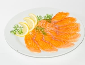 sliced salmon with sliced lemon thumbnail