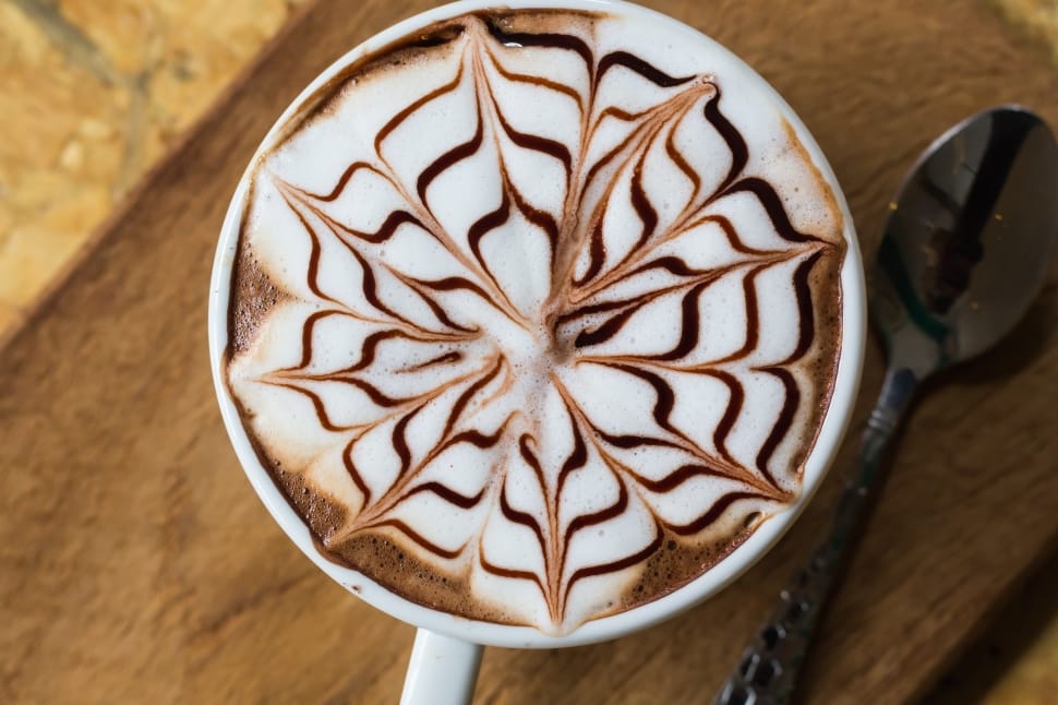 floral design latte coffee preview