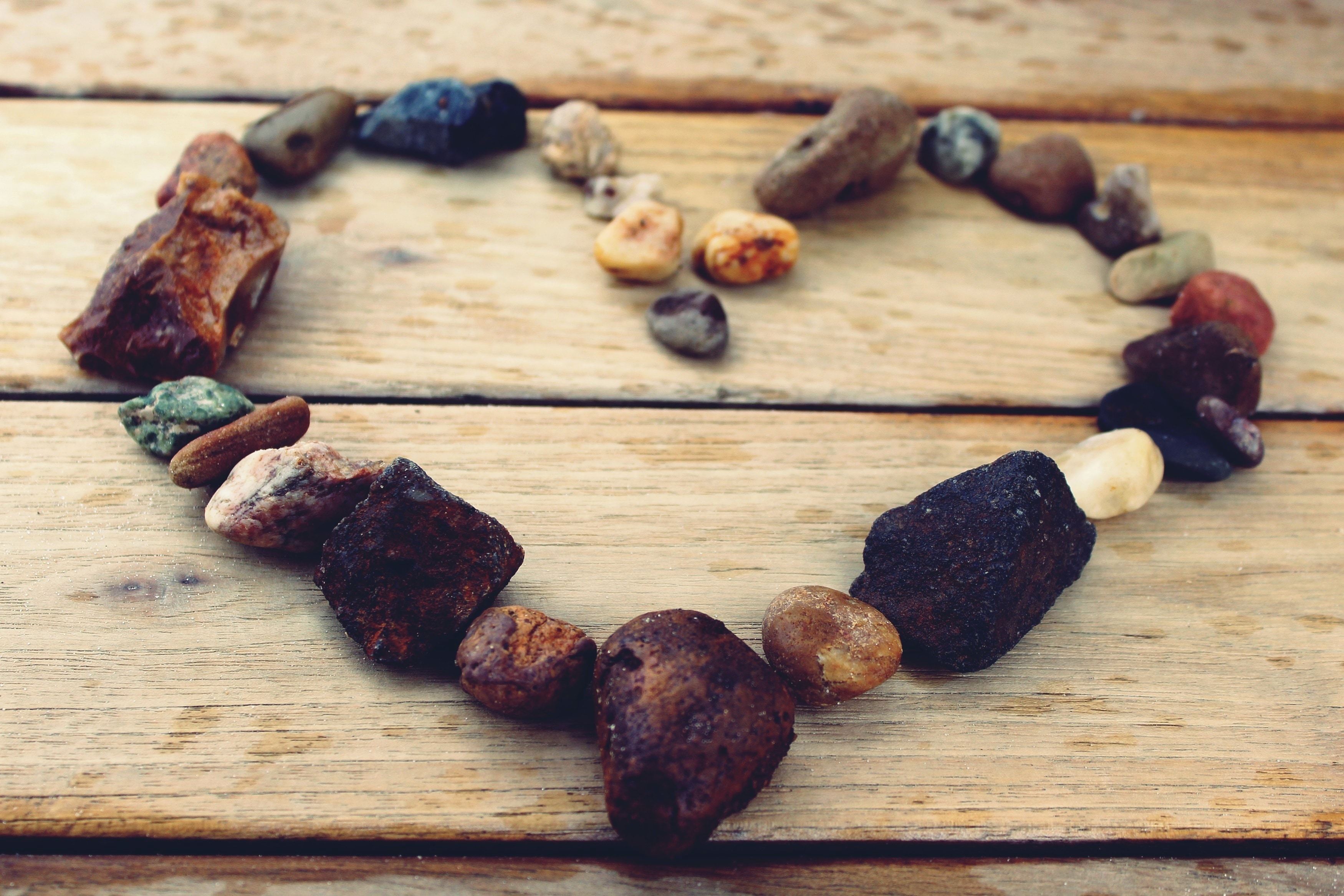Stones, Heart, Stone Heart, Wood, wood - material, food and drink