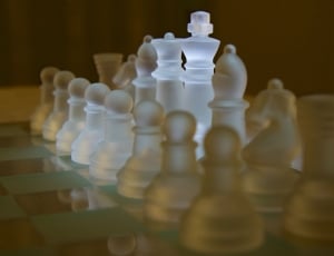 white and beige crystal chess piece thumbnail
