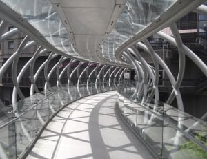 Bridge, Glass, Modern, Pedestrian, Steel, curve, steel thumbnail