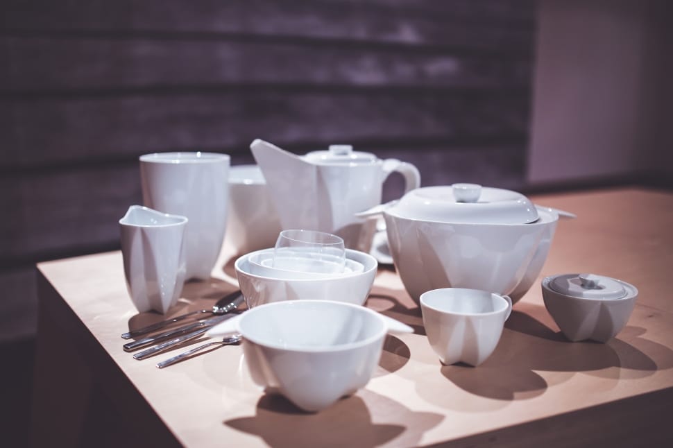 white ceramic tea set preview