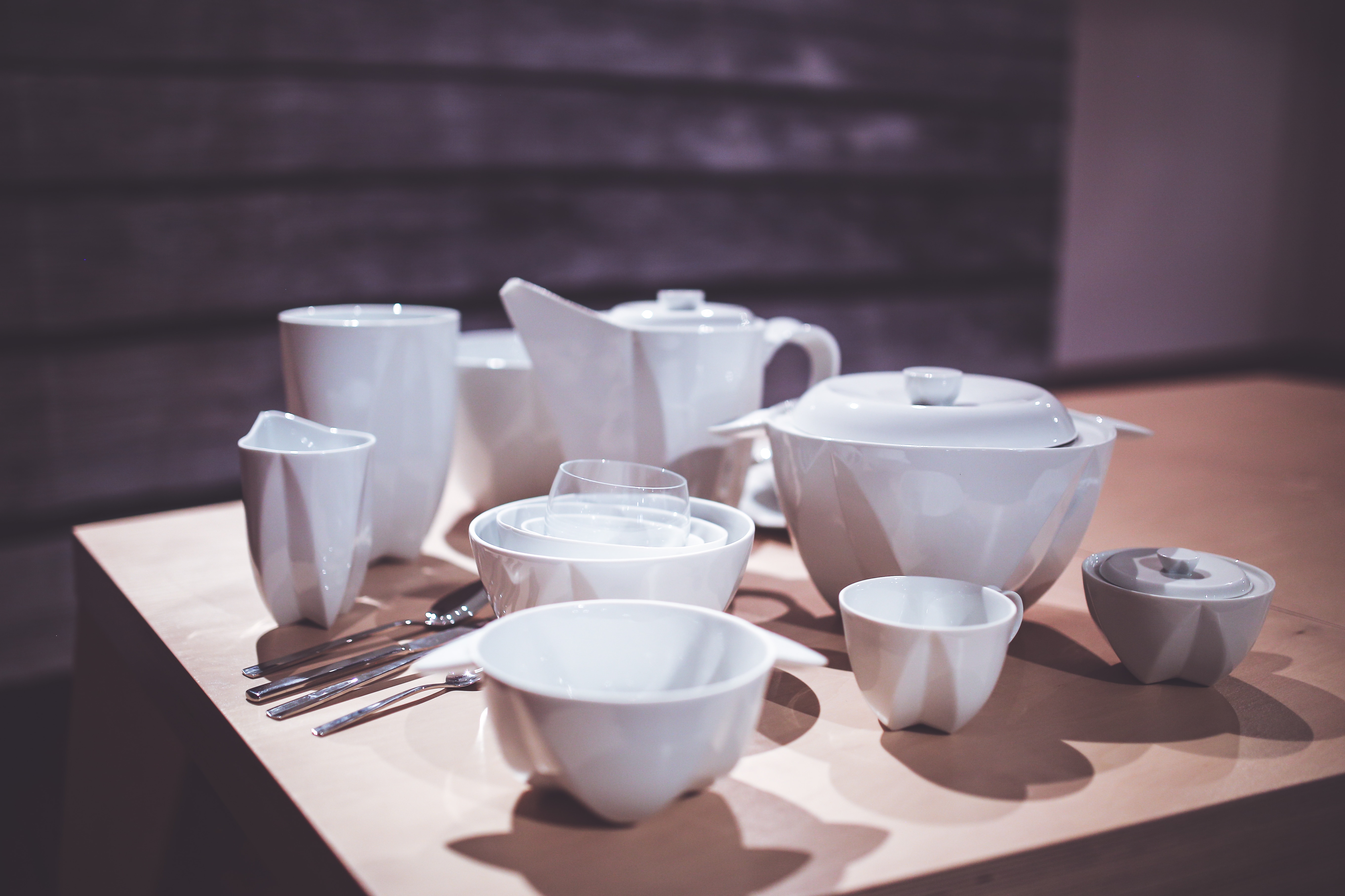 white ceramic tea set